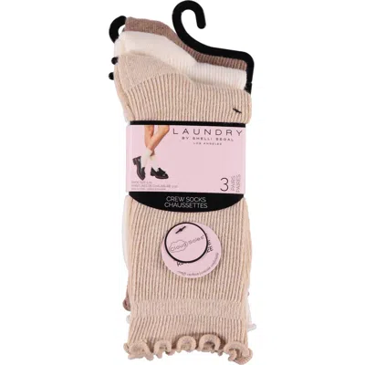 Laundry By Shelli Segal 3-pack Lettuce Edge Cushion Crew Socks In Multi