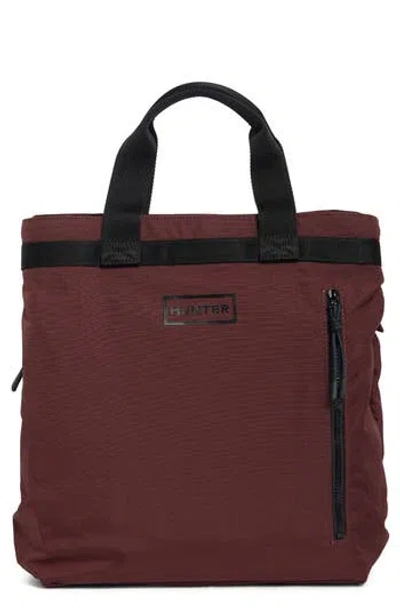 Hunter Hybrid Tote Backpack In Burgundy
