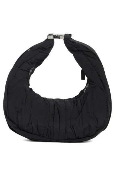 Hunter Lune Ruched Shoulder Bag In Black