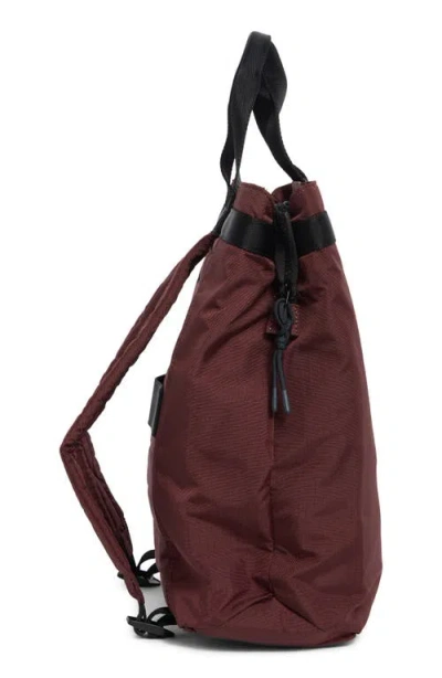 Hunter Hybrid Tote Backpack In Burgundy