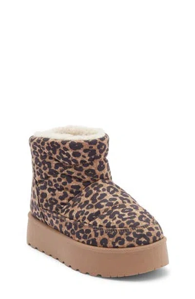 Dolce Vita Dv By  Kids' Paltrow Faux Shearling Lined Platform Boot In Animal Print