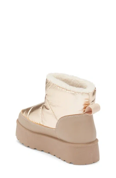 Dolce Vita Dv By  Kids' Paltrow Faux Shearling Lined Platform Boot In Gold