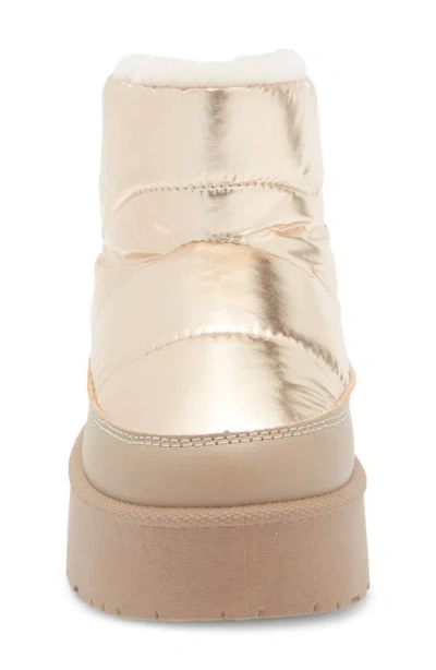 Dolce Vita Dv By  Kids' Paltrow Faux Shearling Lined Platform Boot In Gold