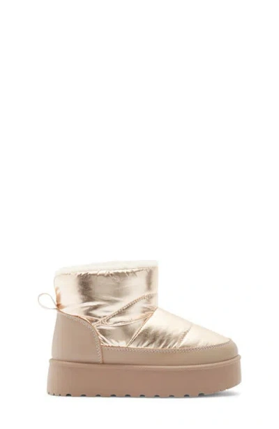 Dolce Vita Dv By  Kids' Paltrow Faux Shearling Lined Platform Boot In Gold