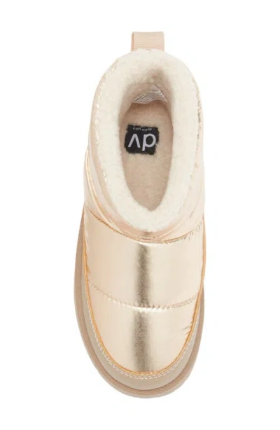 Dolce Vita Dv By  Kids' Paltrow Faux Shearling Lined Platform Boot In Gold