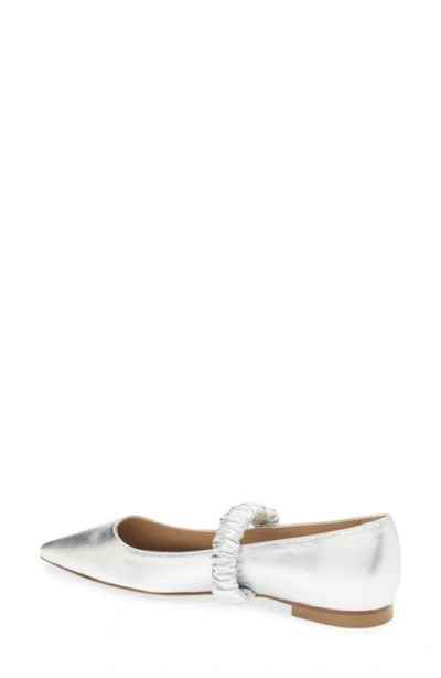 Stuart Weitzman Maxine Mary Jane Ballet Flat In Silver