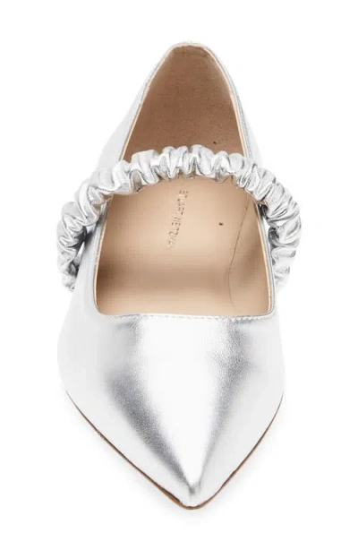 Stuart Weitzman Maxine Mary Jane Ballet Flat In Silver