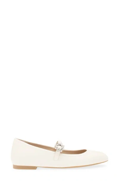 Stuart Weitzman Aura May Jane Flat In White