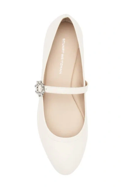 Stuart Weitzman Aura May Jane Flat In White