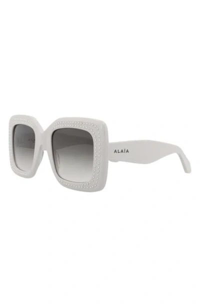 Alaïa 52mm Novelty Square Sunglasses In Gray