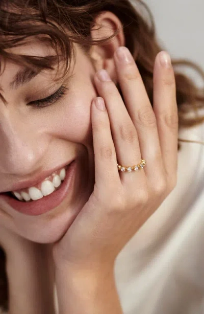 Monica Vinader Diamond Essential Tennis Ring In Gold