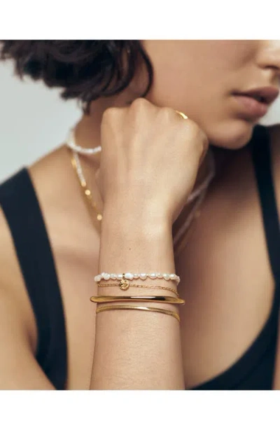 Monica Vinader Womens Yellow Gold Capri 18ct Gold-plated Vermeil Sterling-silver And Keshi-pearl Cha