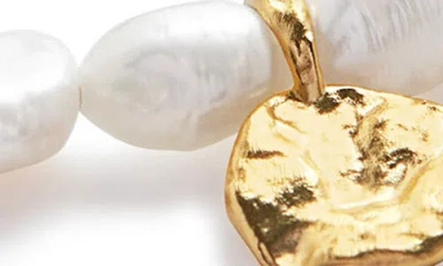 Monica Vinader Womens Yellow Gold Capri 18ct Gold-plated Vermeil Sterling-silver And Keshi-pearl Cha