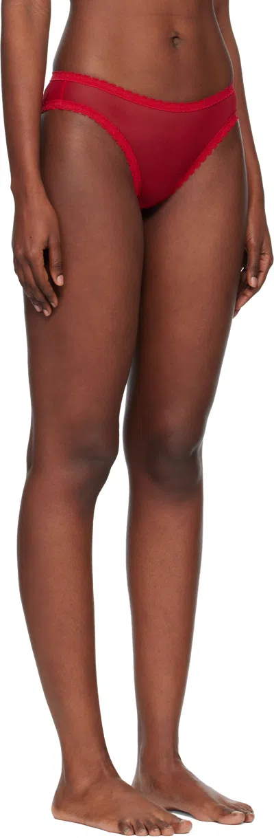 Fruity Booty Red Moss Briefs In Red