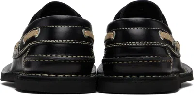 Camperlab Black Eki Boat Shoes In Animal Print