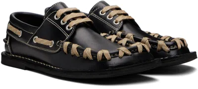 Camperlab Black Eki Boat Shoes In Animal Print