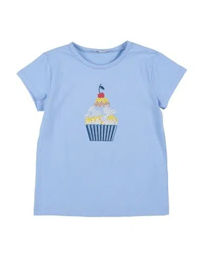 Liu •jo Toddler Girl T-shirt Light Blue Size 7 Cotton, Elastane In Blue