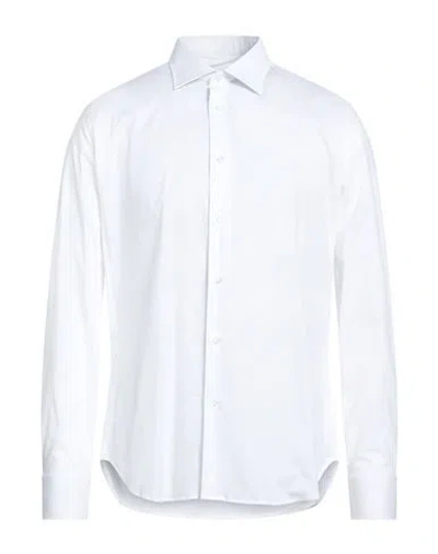 Agho Man Shirt White Size 17 ½ Cotton, Elastane In White