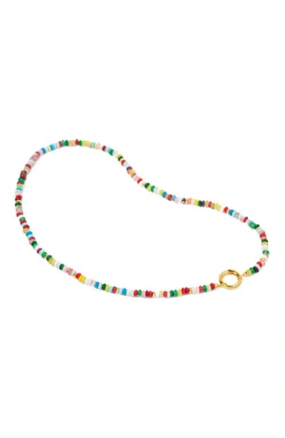 Little Sky Stone Cameron Beaded Necklace In Brown