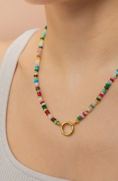 Little Sky Stone Cameron Beaded Necklace In Brown