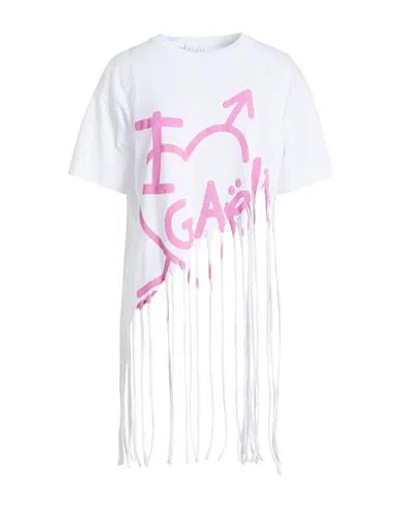 Gaelle Paris Gaëlle Paris Woman T-shirt White Size 2 Cotton In White