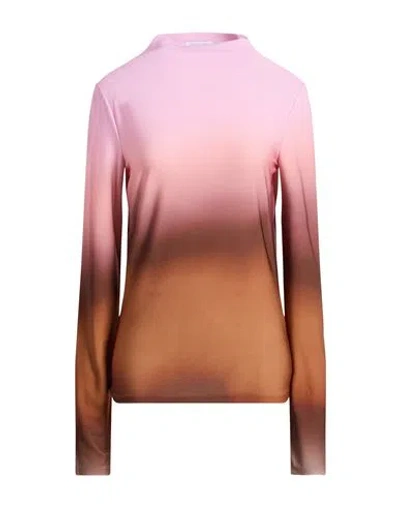 Patrizia Pepe Woman T-shirt Pink Size 2 Polyester, Elastane In Multi