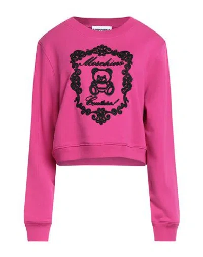 Moschino Couture Woman Sweatshirt Fuchsia Size 14 Cotton In Pink