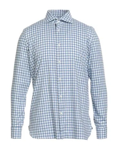 Luigi Borrelli Napoli Man Shirt Slate Blue Size 15 ¾ Cotton In Blue