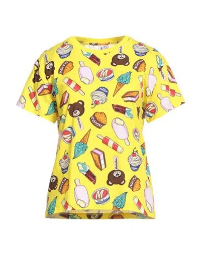 Moschino Swim Woman T-shirt Yellow Size S Cotton, Eco Polyester In Yellow