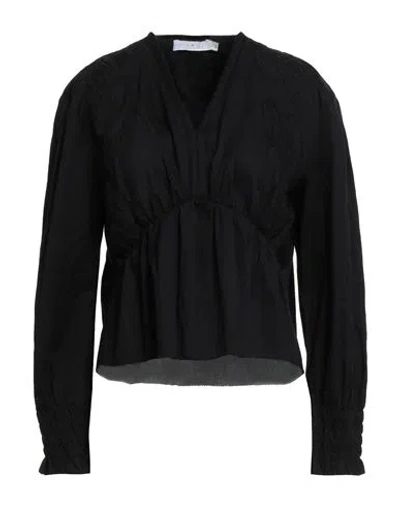 Iro Woman Top Black Size 6 Cotton In Black