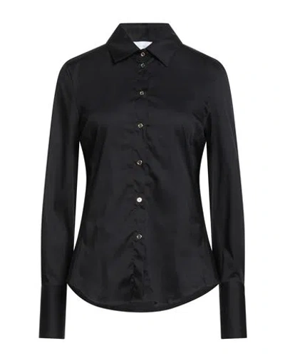 Robert Friedman Woman Shirt Black Size L Cotton, Polyamide, Elastane In Blue