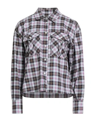 Robert Friedman Woman Shirt Dark Brown Size M Cotton In Blue