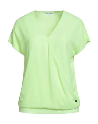 Xandres Gold Woman Top Lime Green Size S Lyocell, Cotton, Elastane, Polyester In Green