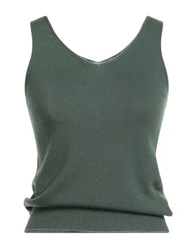 N.o.w. Andrea Rosati Cashmere N. O.w. Andrea Rosati Cashmere Woman Top Green Size Xl Wool, Viscose, Cashmere, Nylon In Green