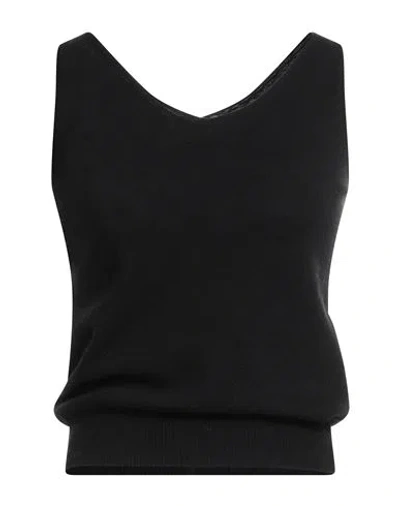 N.o.w. Andrea Rosati Cashmere N. O.w. Andrea Rosati Cashmere Woman Top Black Size S Wool, Viscose, Cashmere, Nylon In Black