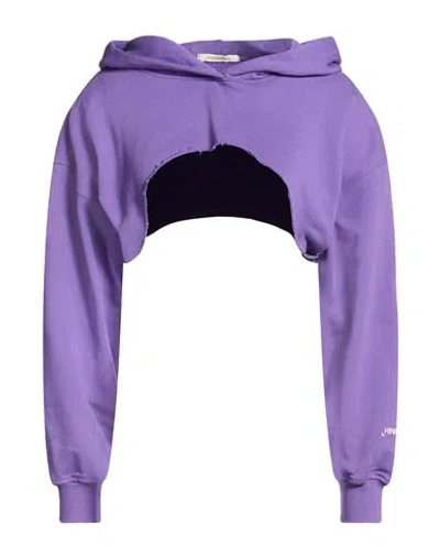 Hinnominate Woman Sweatshirt Purple Size S Cotton, Elastane In Purple