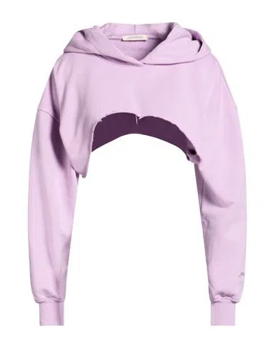 Hinnominate Woman Sweatshirt Lilac Size Xs Cotton, Elastane In Purple