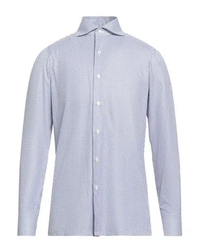 Finamore 1925 Man Shirt Navy Size 17 ½ Cotton In Blue