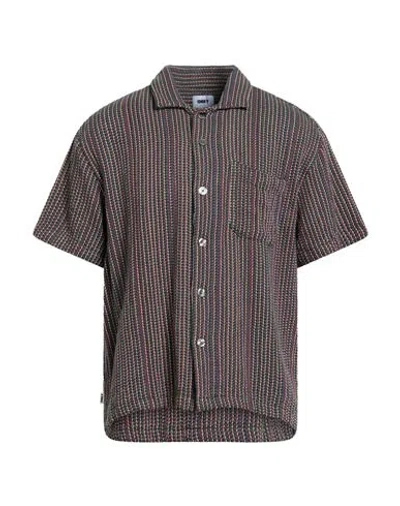 Obey Man Shirt Light Blue Size Xl Cotton In Brown