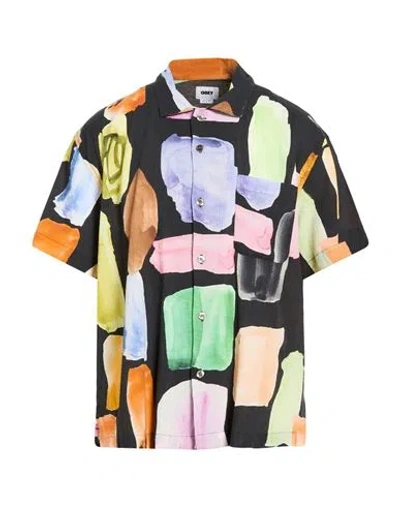 Obey Man Shirt Black Size Xxl Cotton In Black