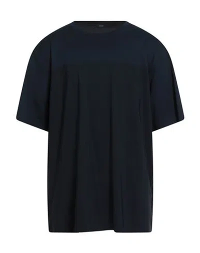 Herno Man T-shirt Midnight Blue Size 50 Cotton, Elastane In Black
