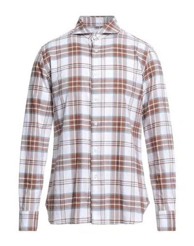 Agho Man Shirt Tan Size 16 ½ Cotton In Brown