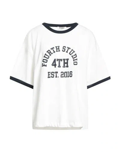 4th & Reckless Woman T-shirt White Size L Cotton In White