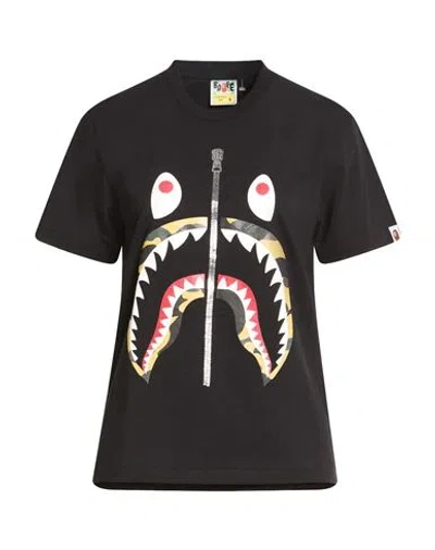A Bathing Ape Woman T-shirt Black Size M Cotton In Black