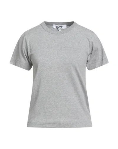 Comme Des Garçons Play Woman T-shirt Grey Size L Cotton In Gray