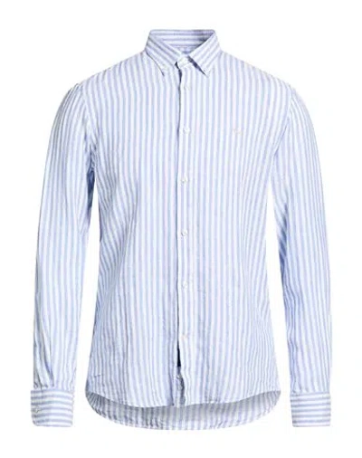 Harmont & Blaine Man Shirt Light Blue Size M Linen In Blue