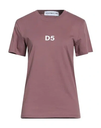 Department Five Department 5 Woman T-shirt Antique Rose Size S Organic Cotton In Pink