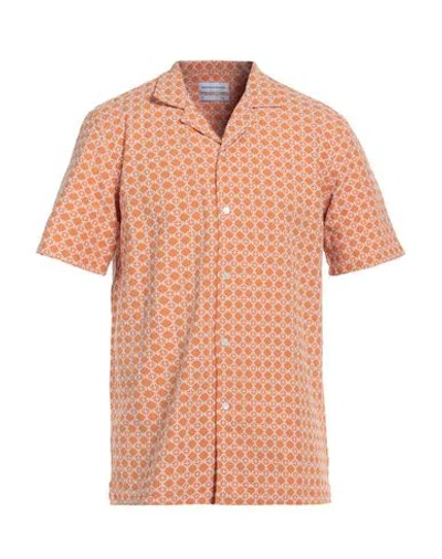 Edmmond Studios Man Shirt Orange Size Xl Cotton In Orange