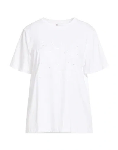 Diana Gallesi Woman T-shirt White Size 6 Cotton, Polyester In White