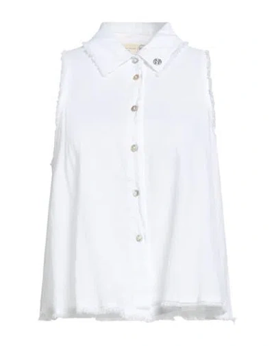 Bsb Woman Shirt White Size L Linen, Viscose In White